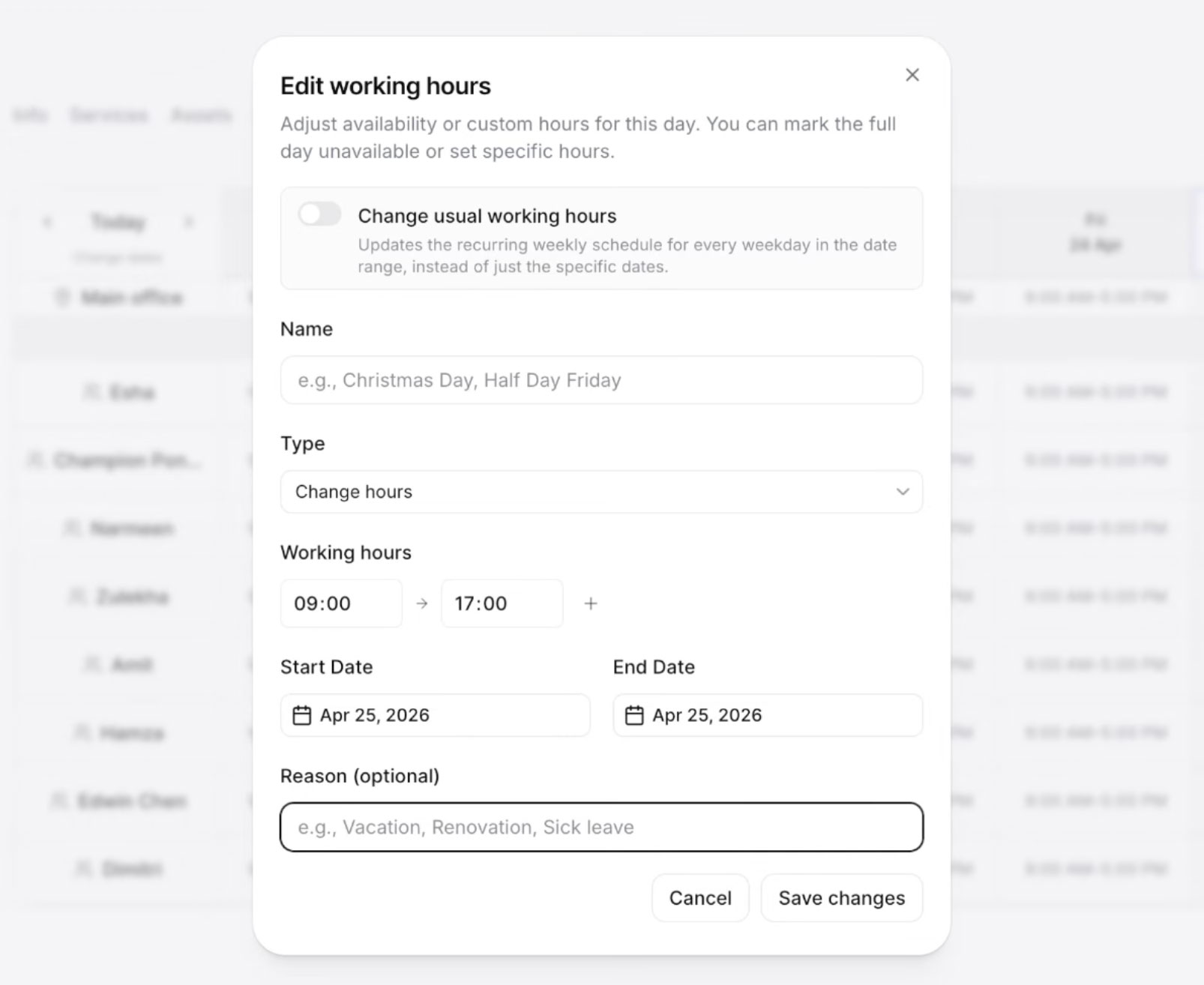 reception.ai scheduling