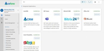 Acefone Integrated Applications
