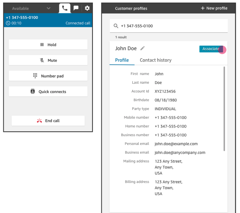 Amazon Connect Customer Profiles
