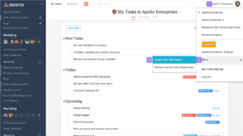 Asana Create New Workspace
