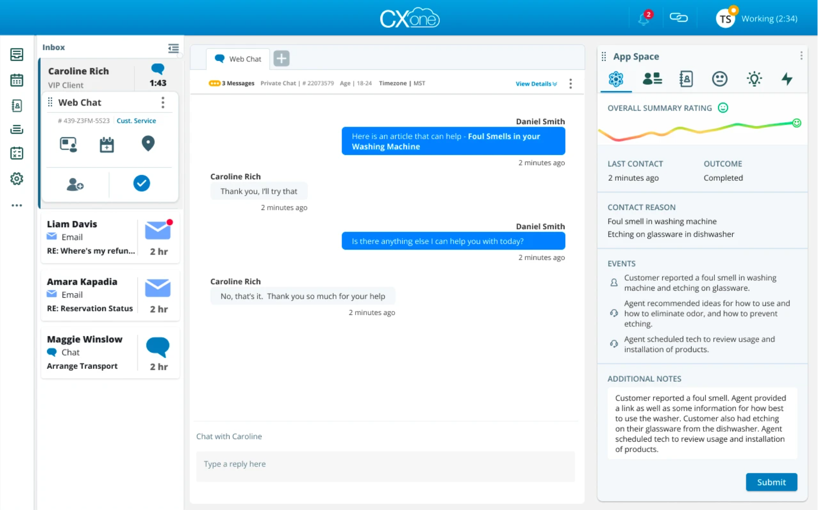 NICE CXone Omnichannel Dashboard