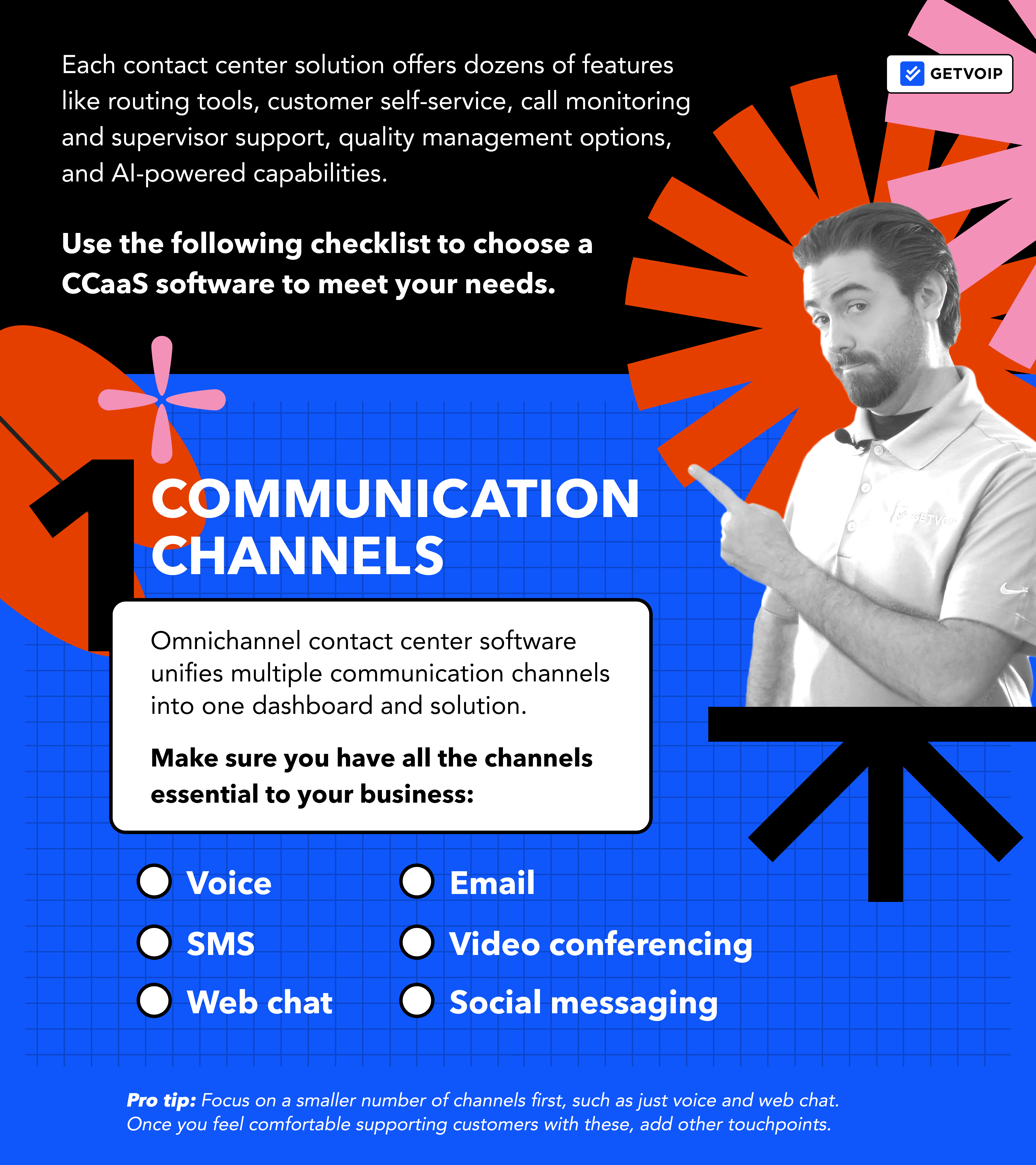 Contact center software requirements checklist - communication channels