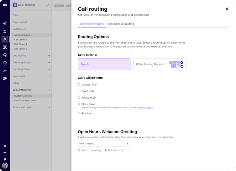 Dialpad call routing
