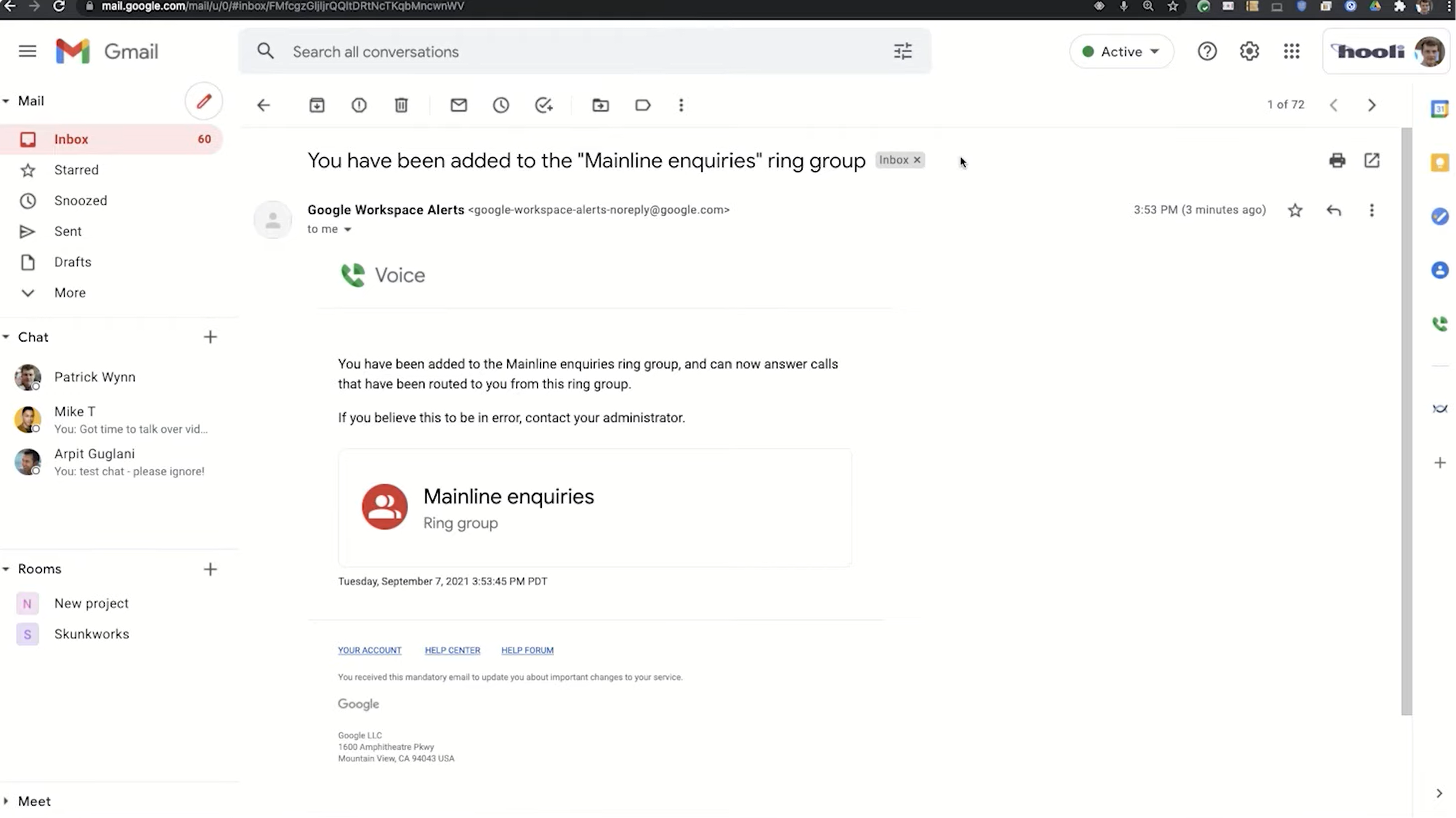 Google Voice Ring Group Notification
