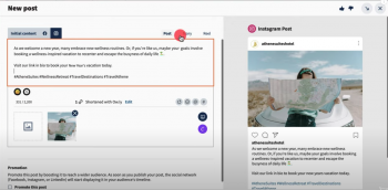 Hootsuite creating a post