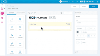 Nice inContact Form Creation