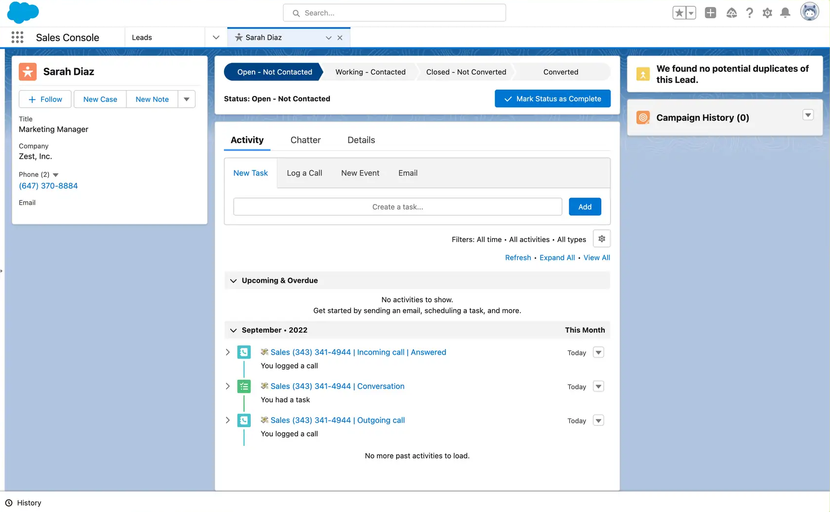 OpenPhone Salesforce integration