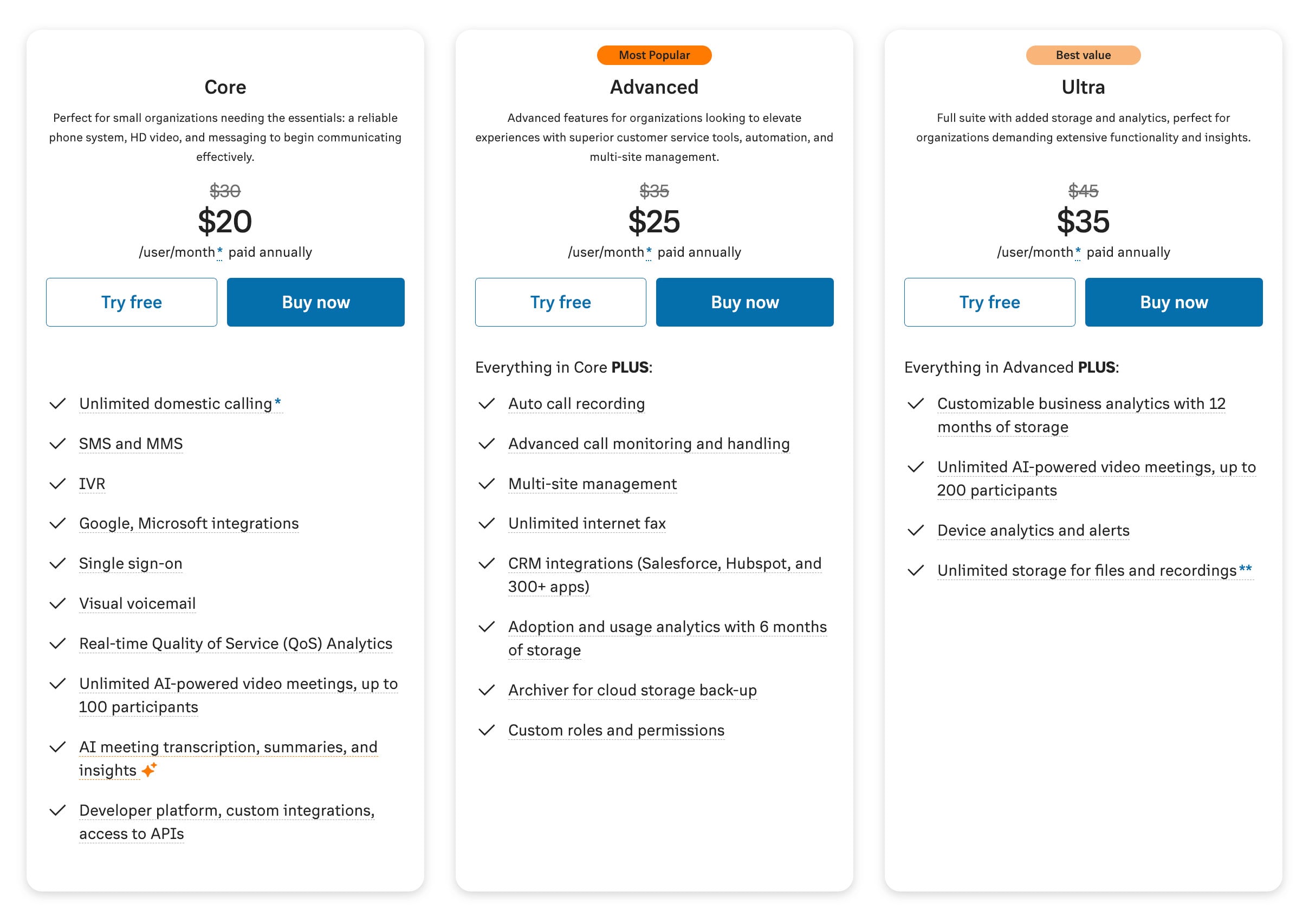 RingCentral RingEX Pricing