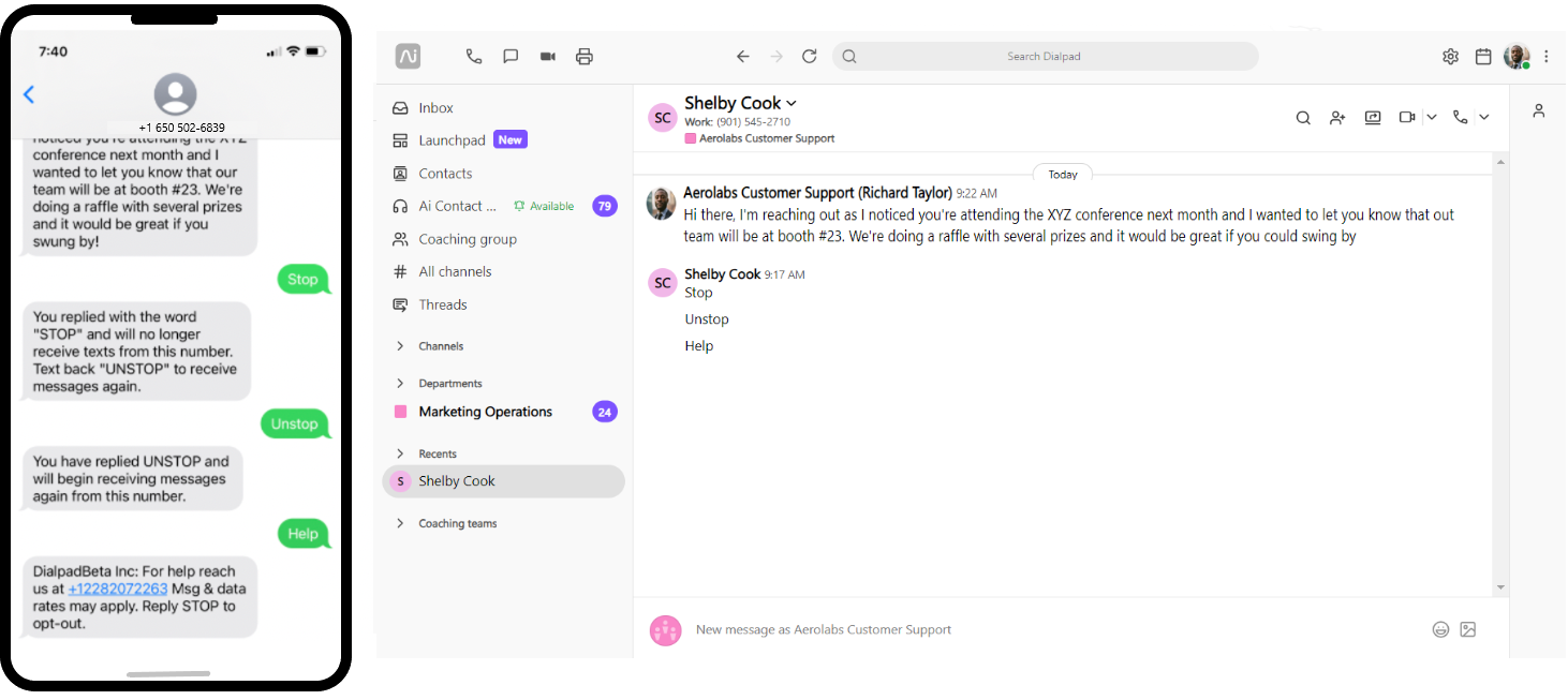 SMS Dialpad