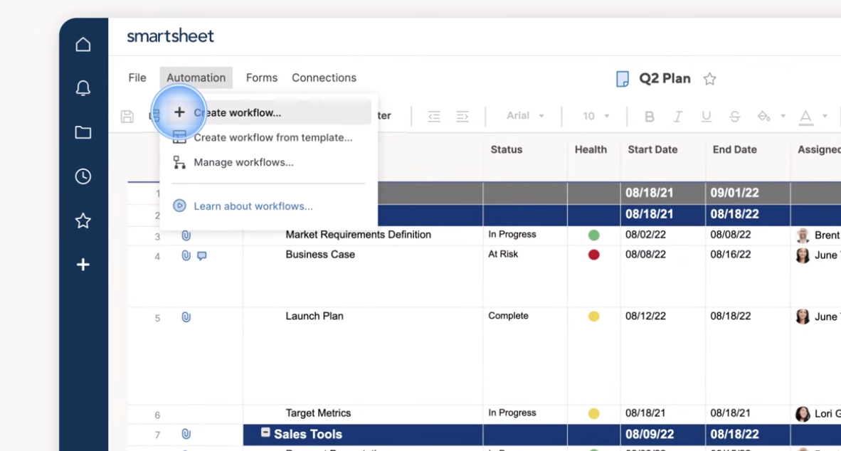 Smartsheet Automations