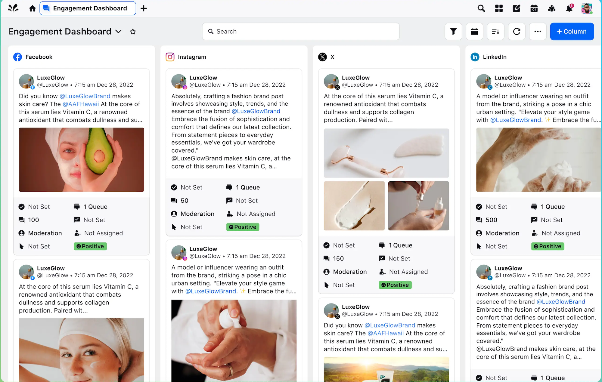 Sprinklr Social dashboard