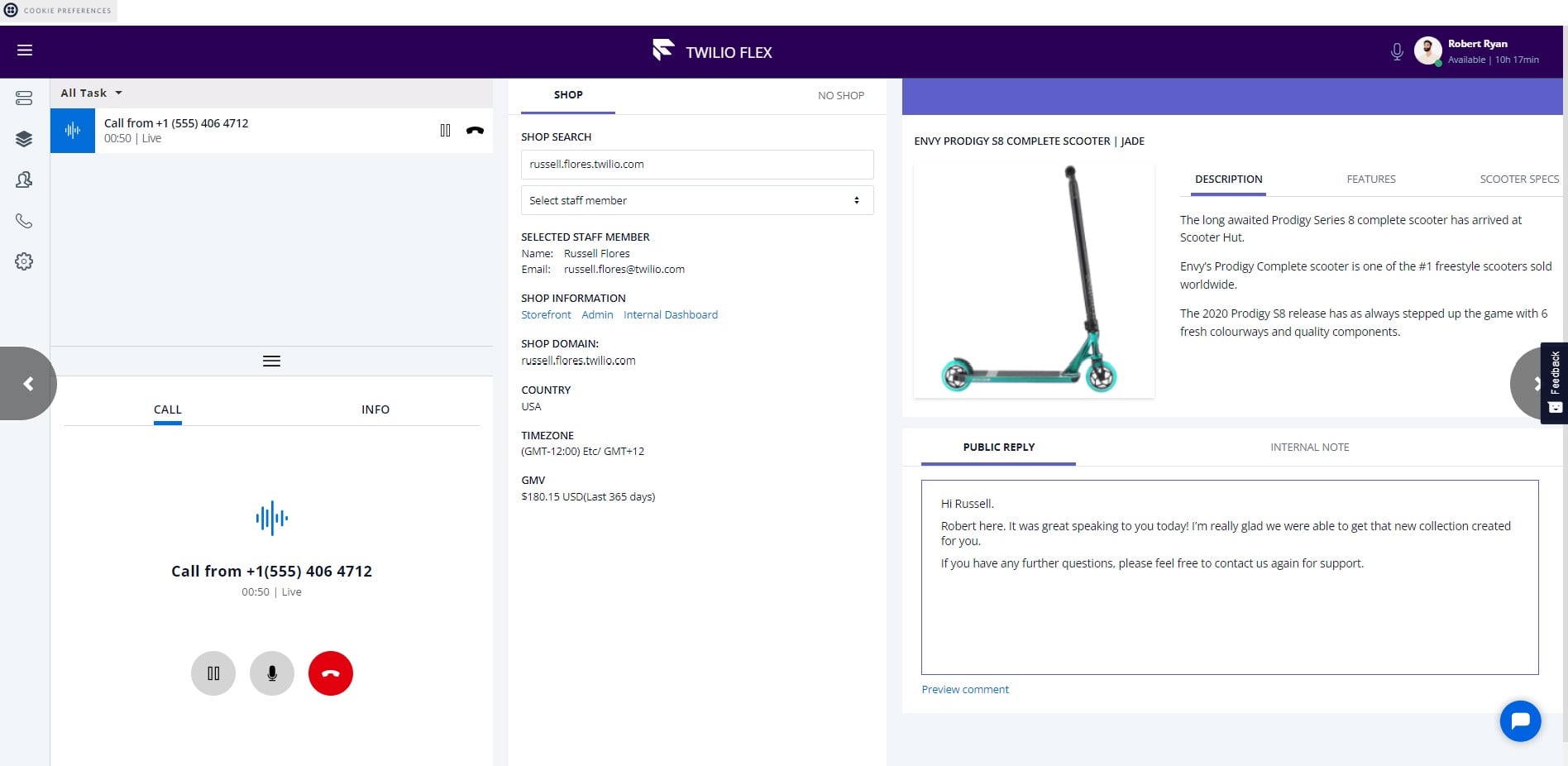 Twilio Flex Live Call