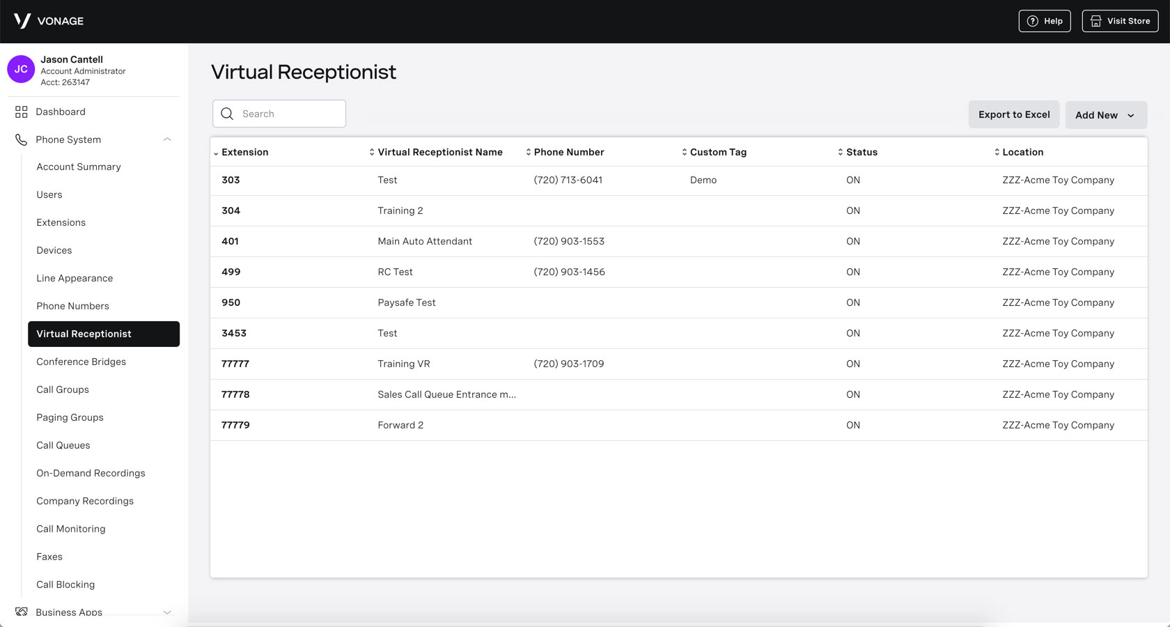 Vonage Virtual Receptionist