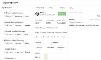 Zoho SalesIQ Visitor History