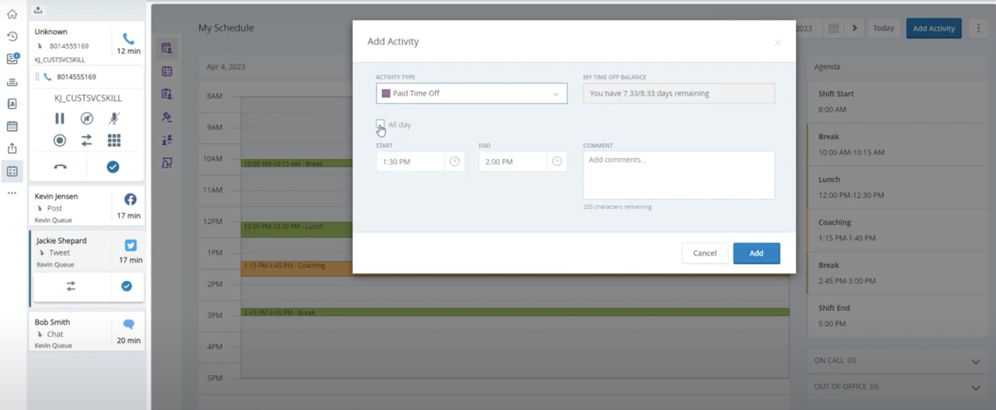 agent interface cxone wfm