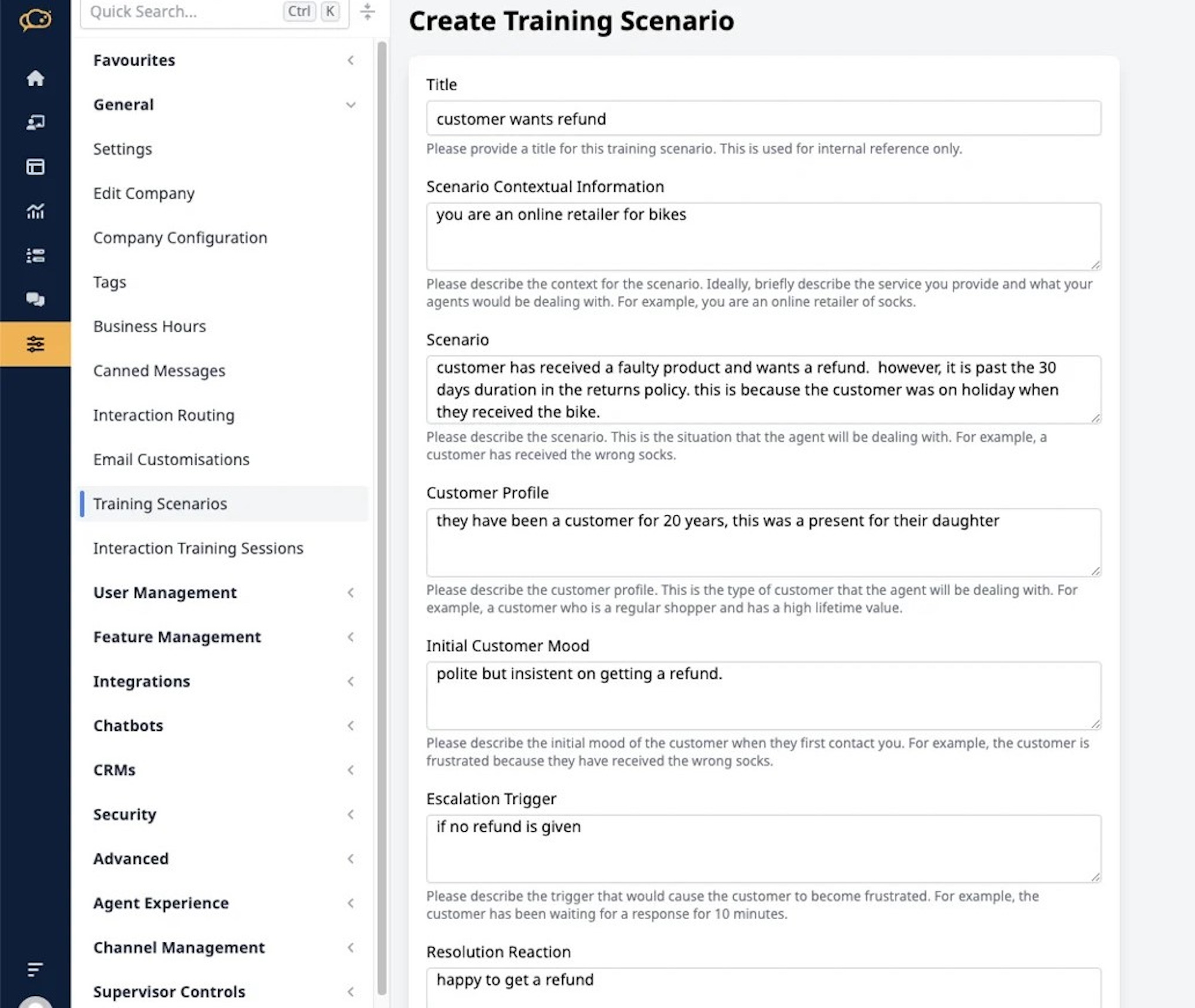 agent training simulation agent coaching