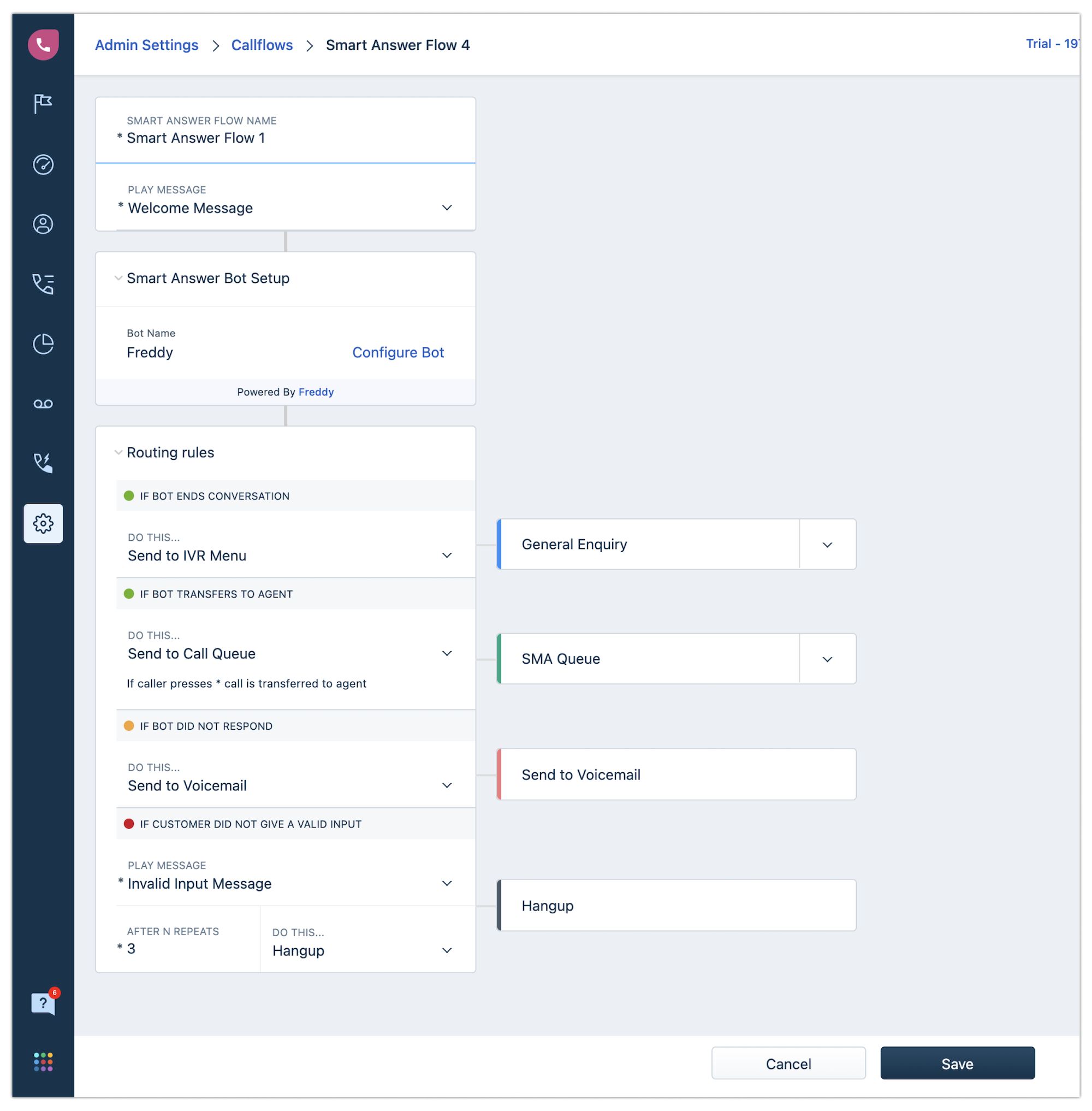 freddy ai voicebot freshcaller ivr