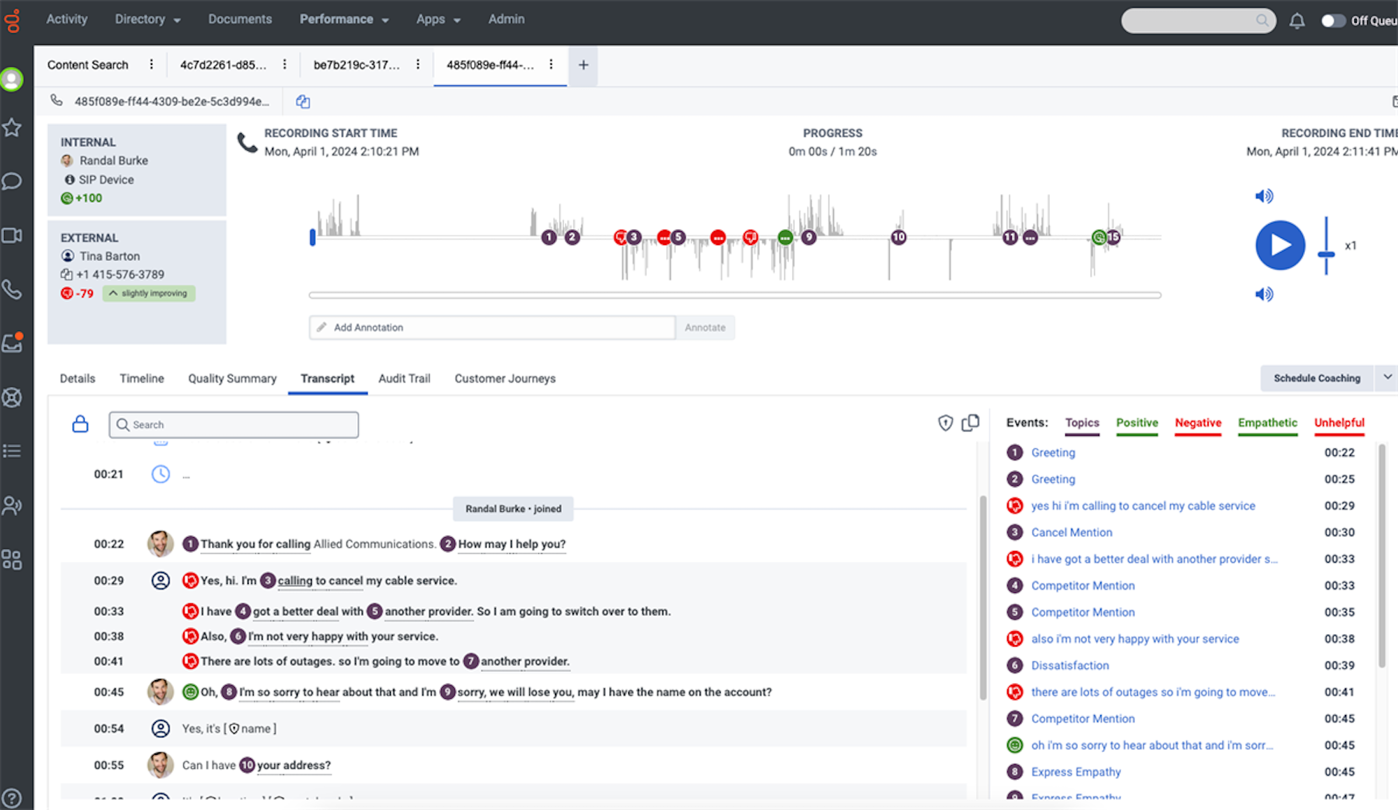 genesys agent empathy scoring