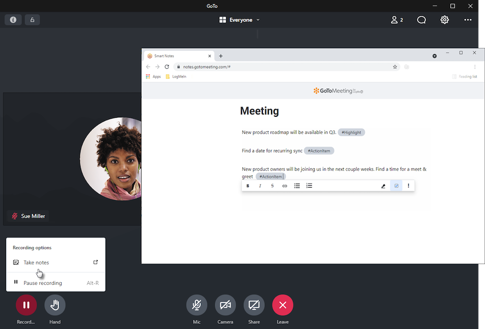GoToMeeting Smart Notes