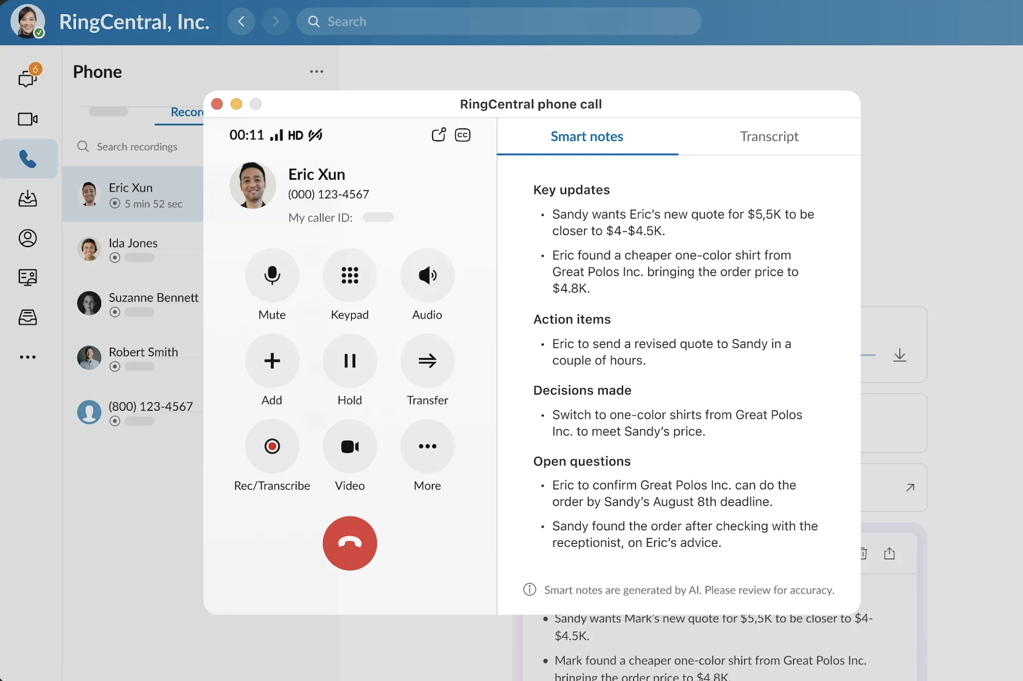 ringcentral voice calling