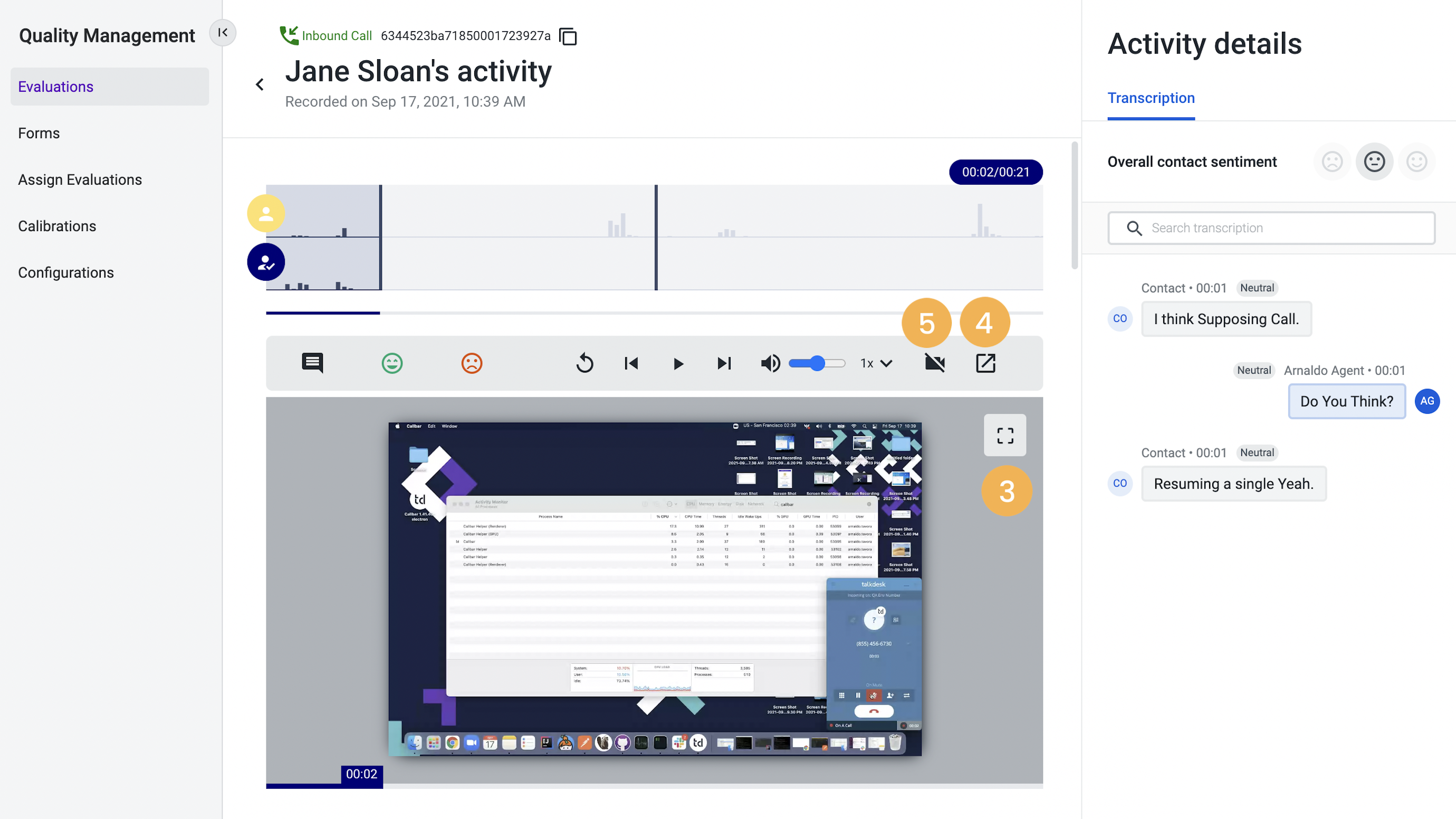 talkdesk screen recording