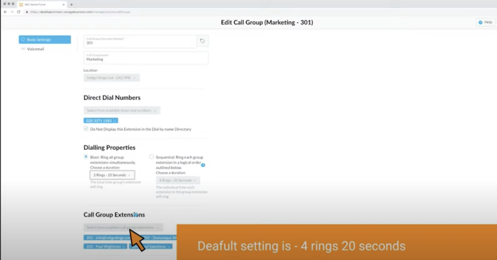 Vonage Ring Groups