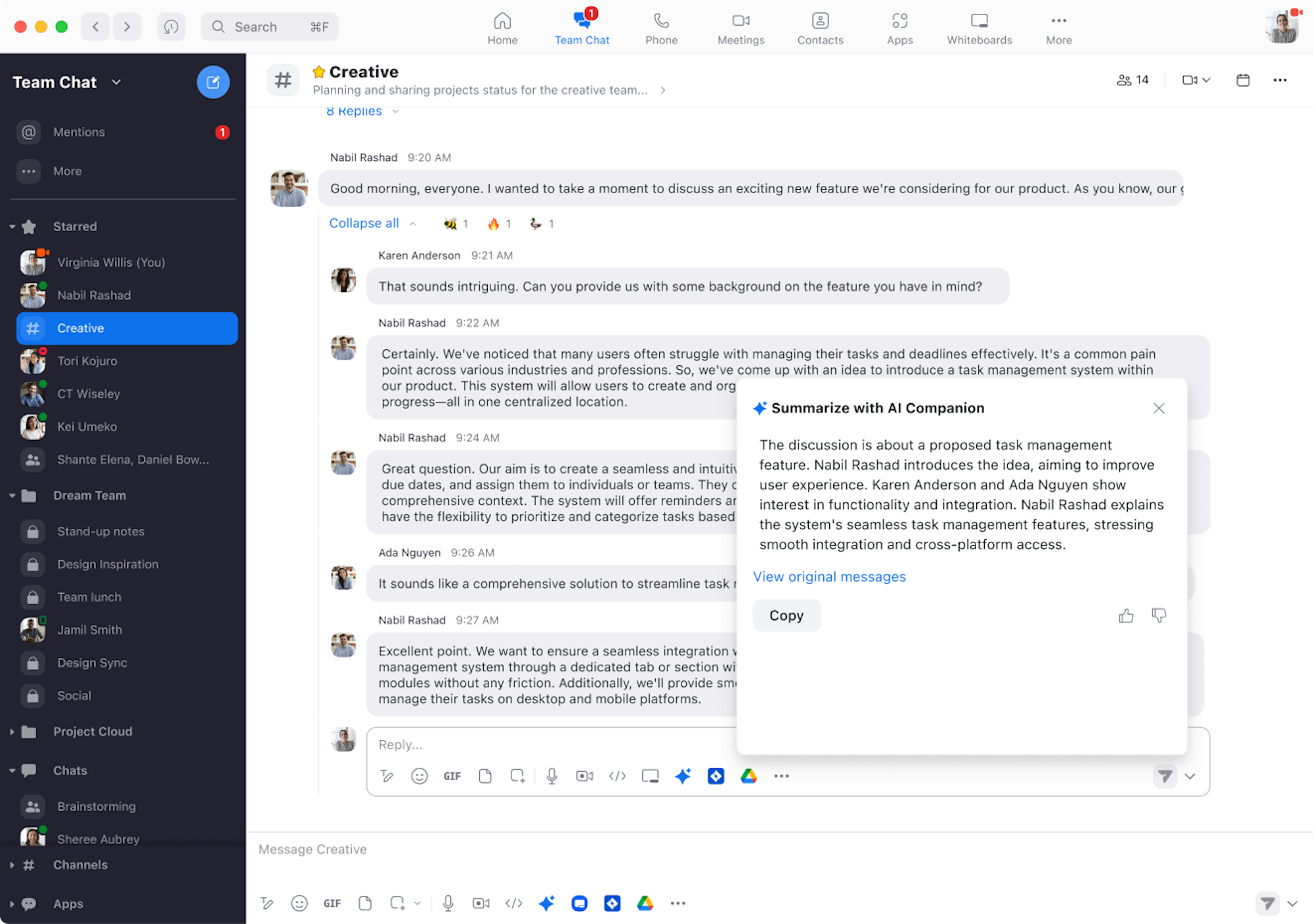 zoom ai companion chat