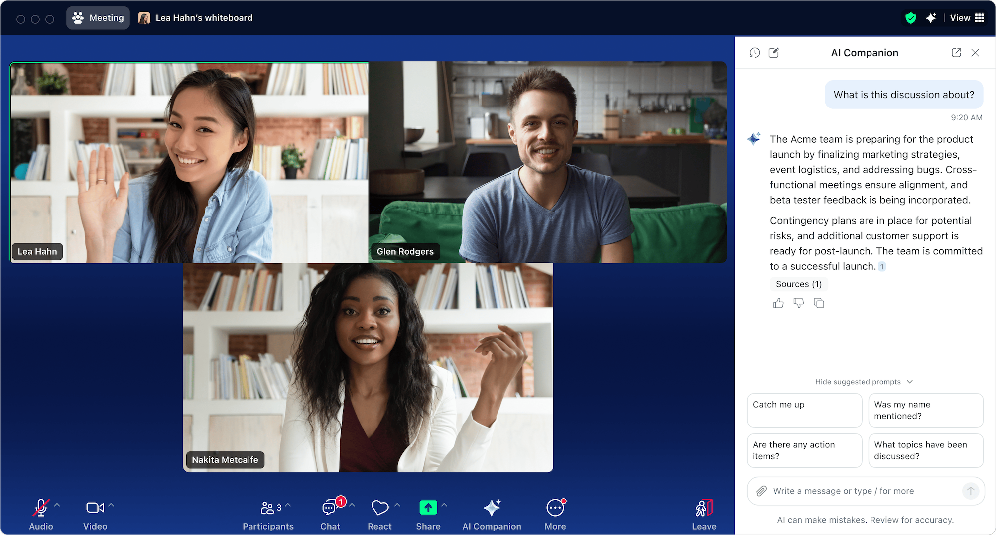 zoom meetings AI companion 2